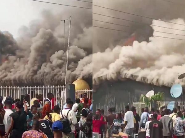 Fire guts building after generator powered by cooking gas exploded in Delta State (video)