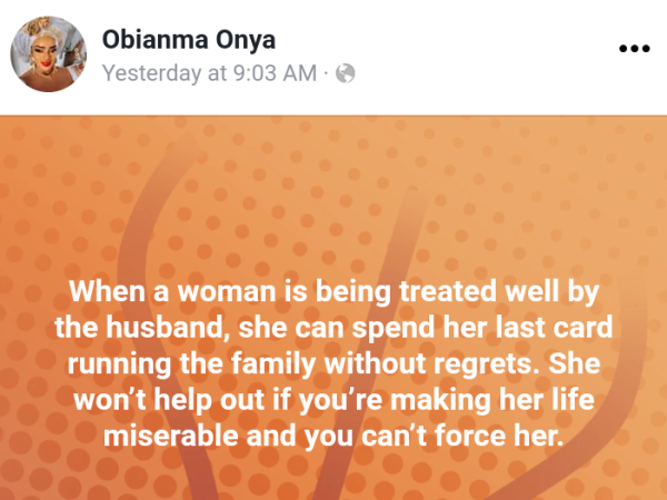 Forcing your wife to contribute her money for running of the house is financial abuse – Nigerian doctor says