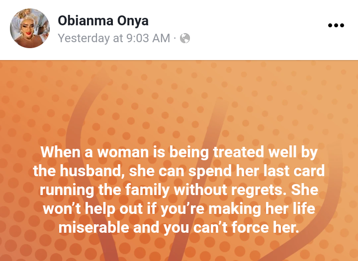 Forcing your wife to contribute her money for running of the house is financial abuse – Nigerian doctor says