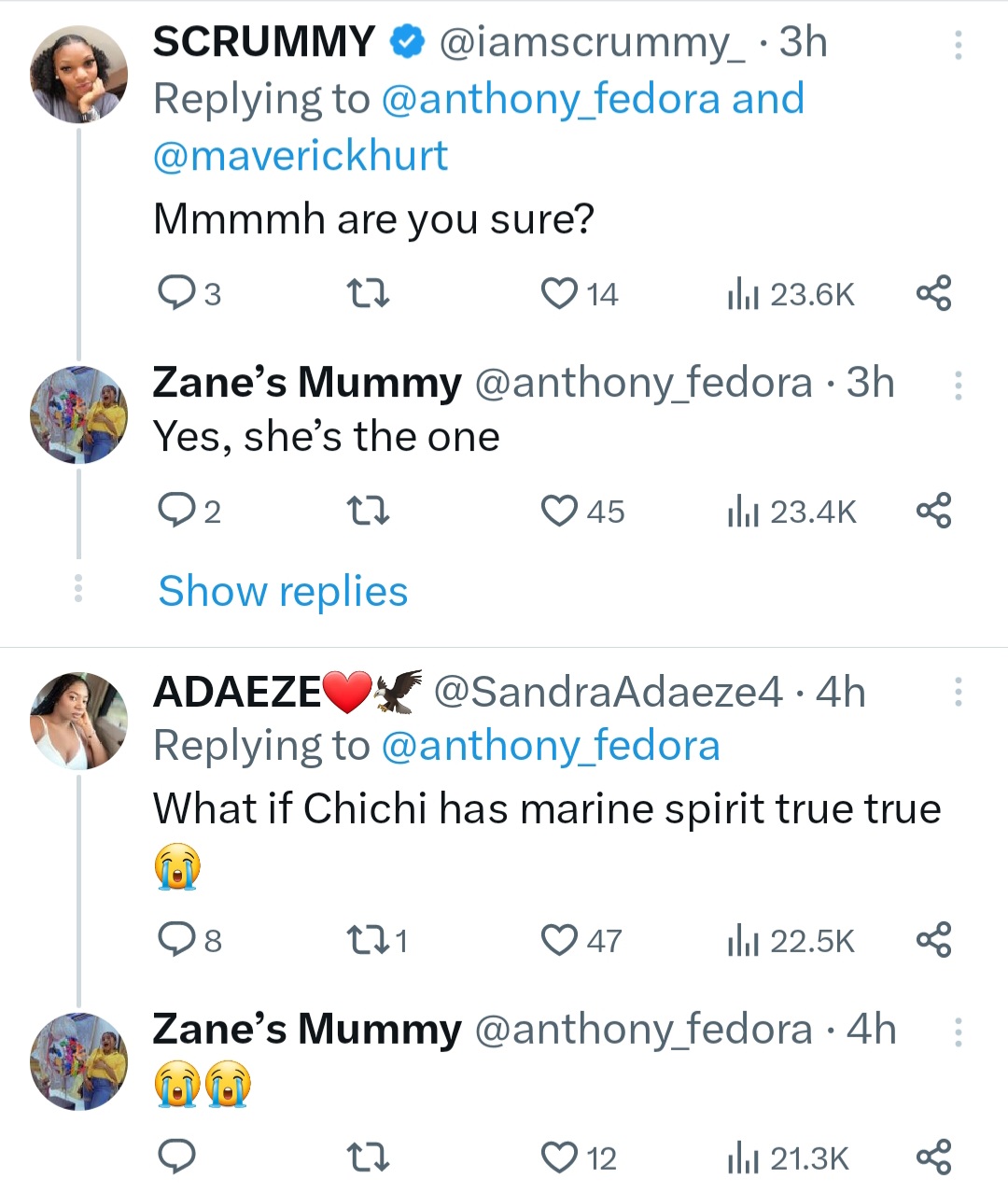 Nigerians troop to SnapChat account of woman "delivered of marine spirit" in viral video