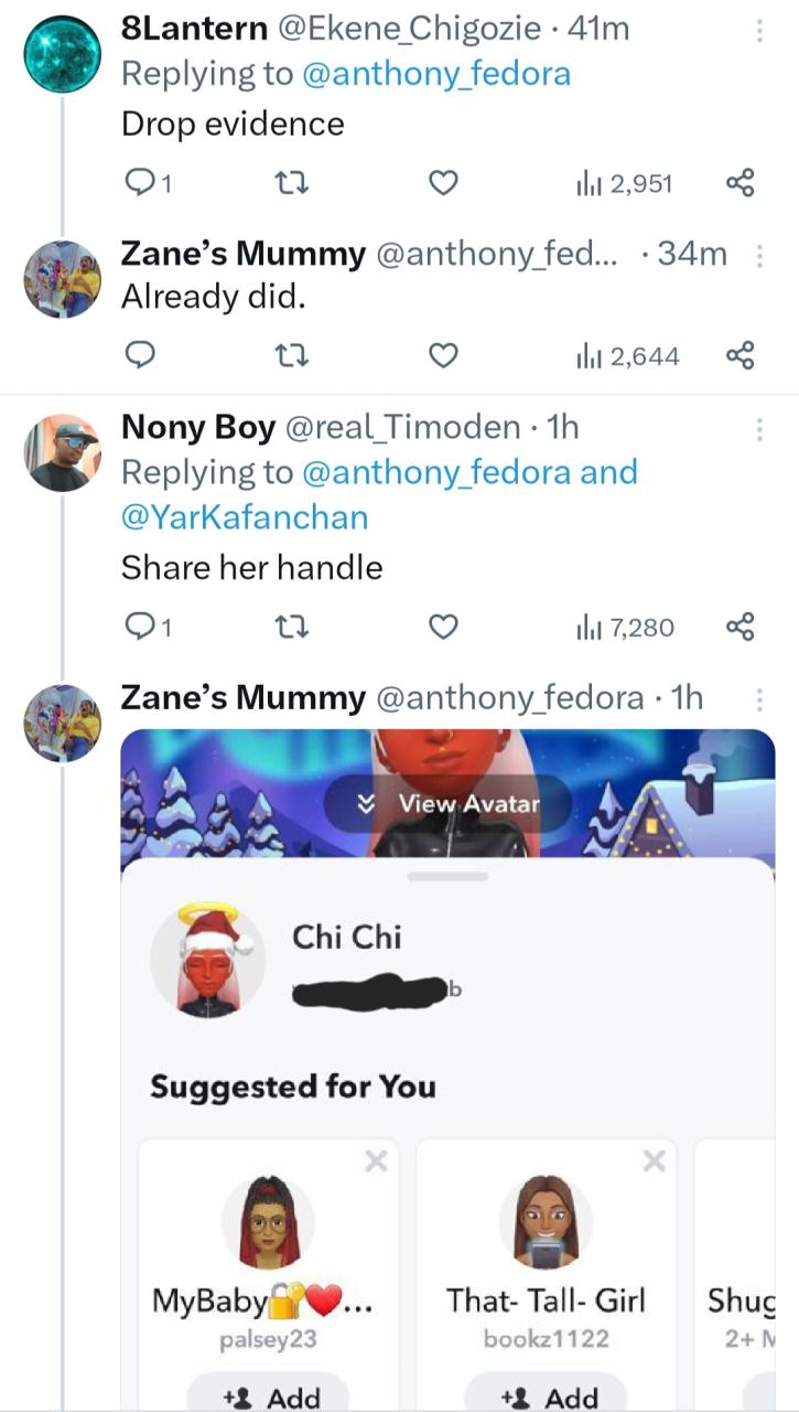 Nigerians troop to SnapChat account of woman "delivered of marine spirit" in viral video