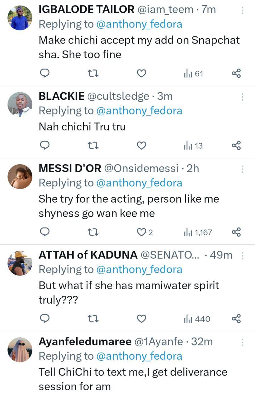 Nigerians troop to SnapChat account of woman "delivered of marine spirit" in viral video