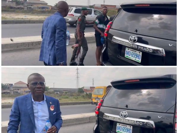 Governor Sanwo-Olu effects the arrest of a soldier and four others plying one-way with their motorcycles along Lagos-Badagry Expressway