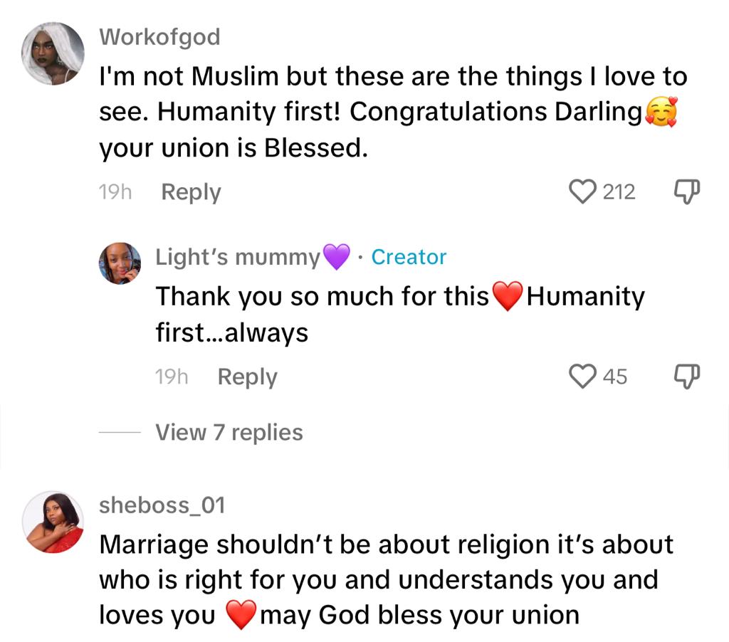 Muslims react as a Muslim lady weds a Non-Muslim man