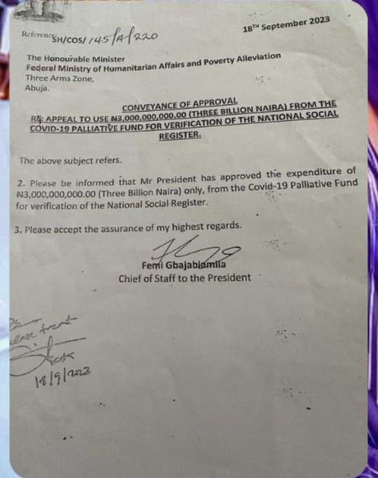 Tinubu approved N3bn for national social register verification ? Presidency