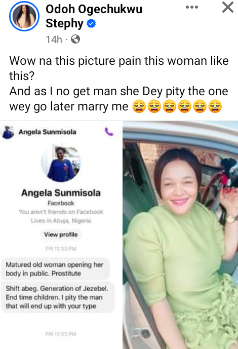 Old woman opening her body in public, prost!tute - 