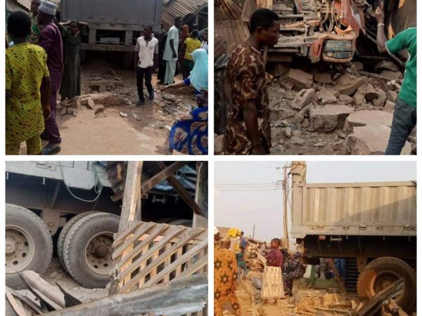 Many residents escape death as truck rams into houses in Oyo town