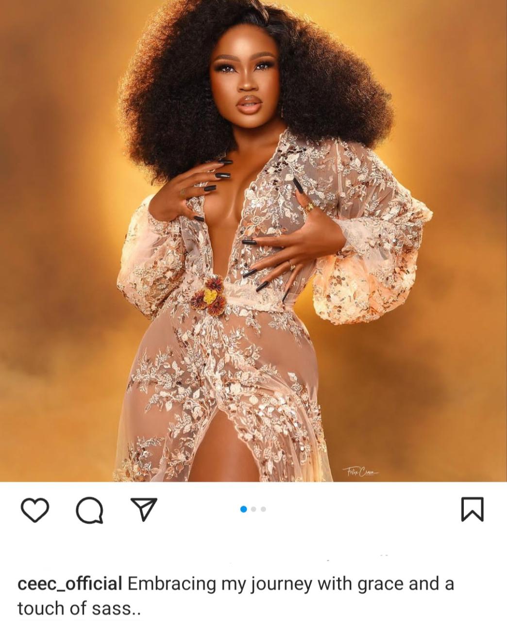 BBNaija star, CeeC cups her boobs as she displays ample cleavage in new photos