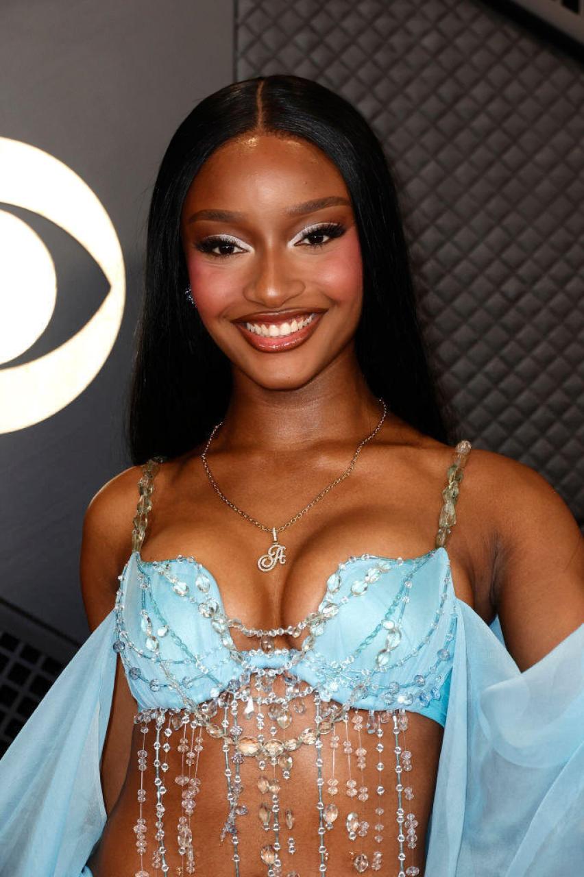 Ayra Starr is a vision in blue as she walks the red carpet at the 2024 Grammys (photos)