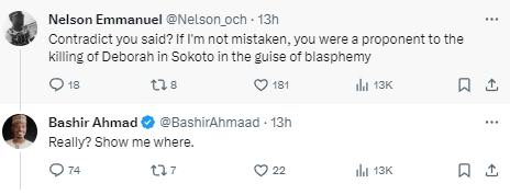 Nigerians dig up old tweet where Bashir Ahmad supported death penalty for blasphemy after he dared them to show him where he ever supported such