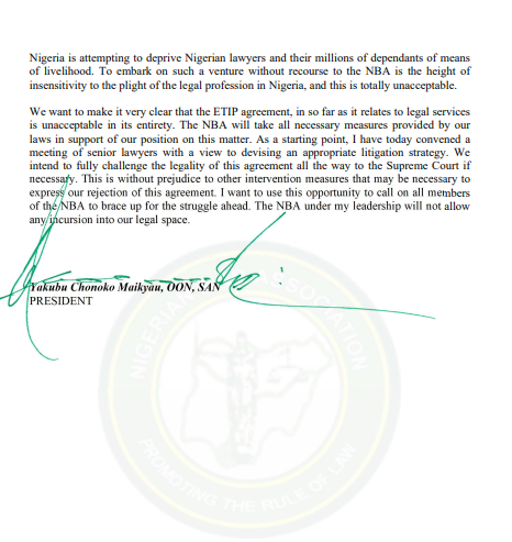 NBA kicks against Nigeria-UK trade deal that will allow UK lawyers to practise in Nigeria