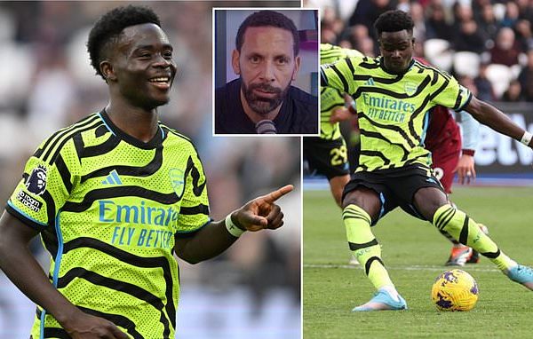 Manchester United legend, Rio Ferdinand says that Bukayo Saka is not ‘world-class’  talent
