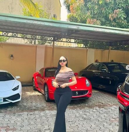 Actress, Regina Daniels Shares Photos Of Her Husband’s Garage