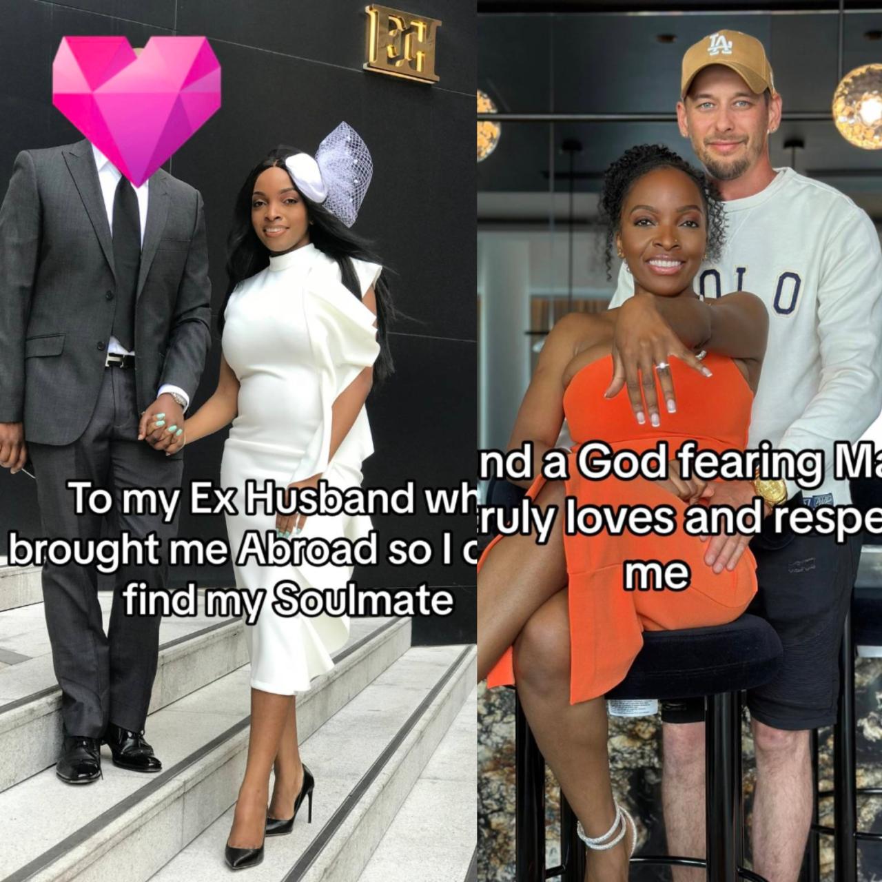 African woman thanks ex-husband who took her abroad where she found her soulmate