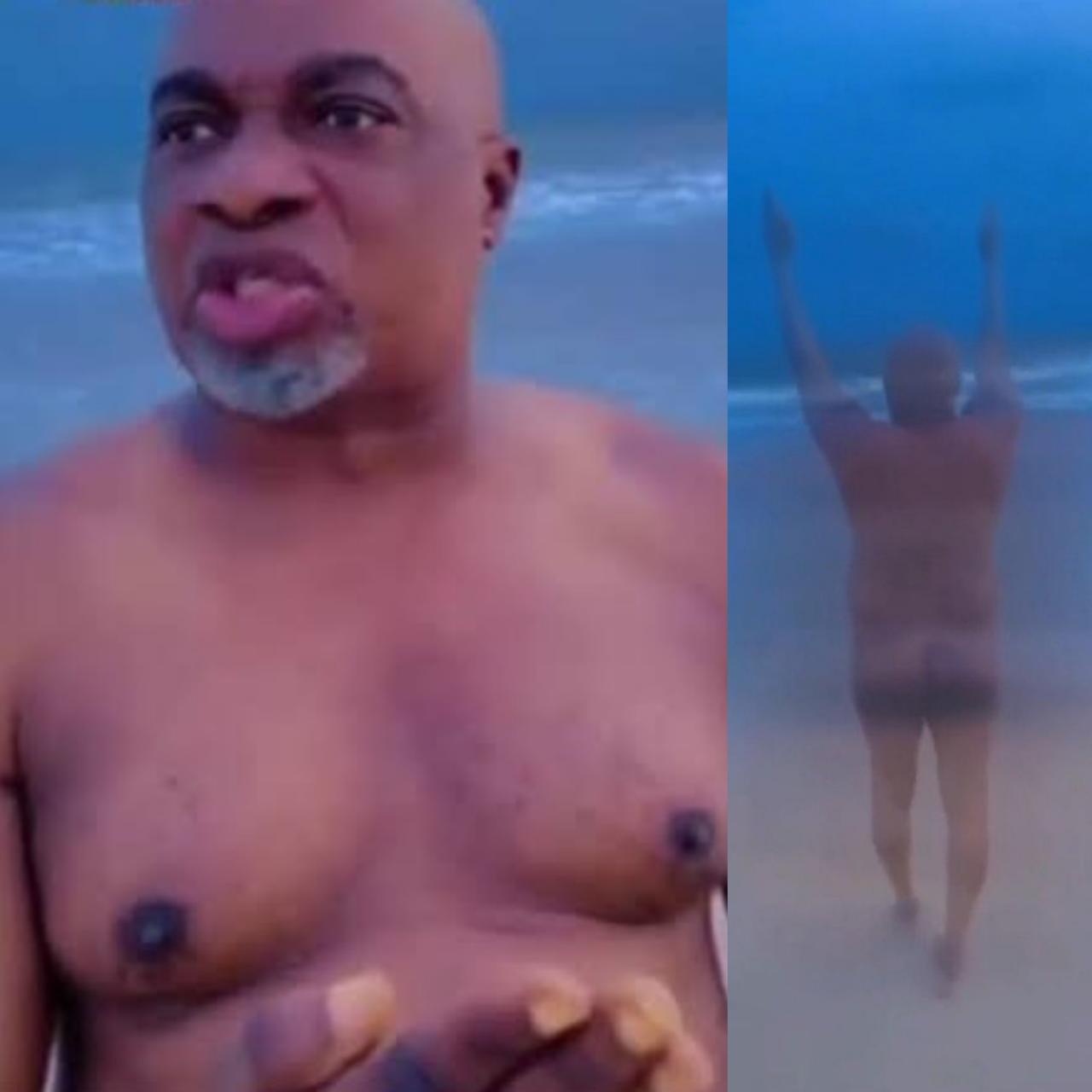 Actor Olaiya Igwe apologises to Nigerians after he went naked at a beach to campaign for Bola Ahmed Tinubu