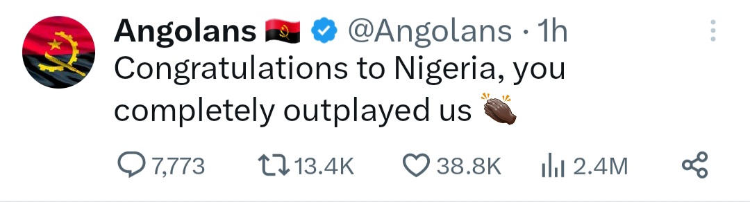 "You completely outplayed us" Angola congratulates Nigeria on the victory