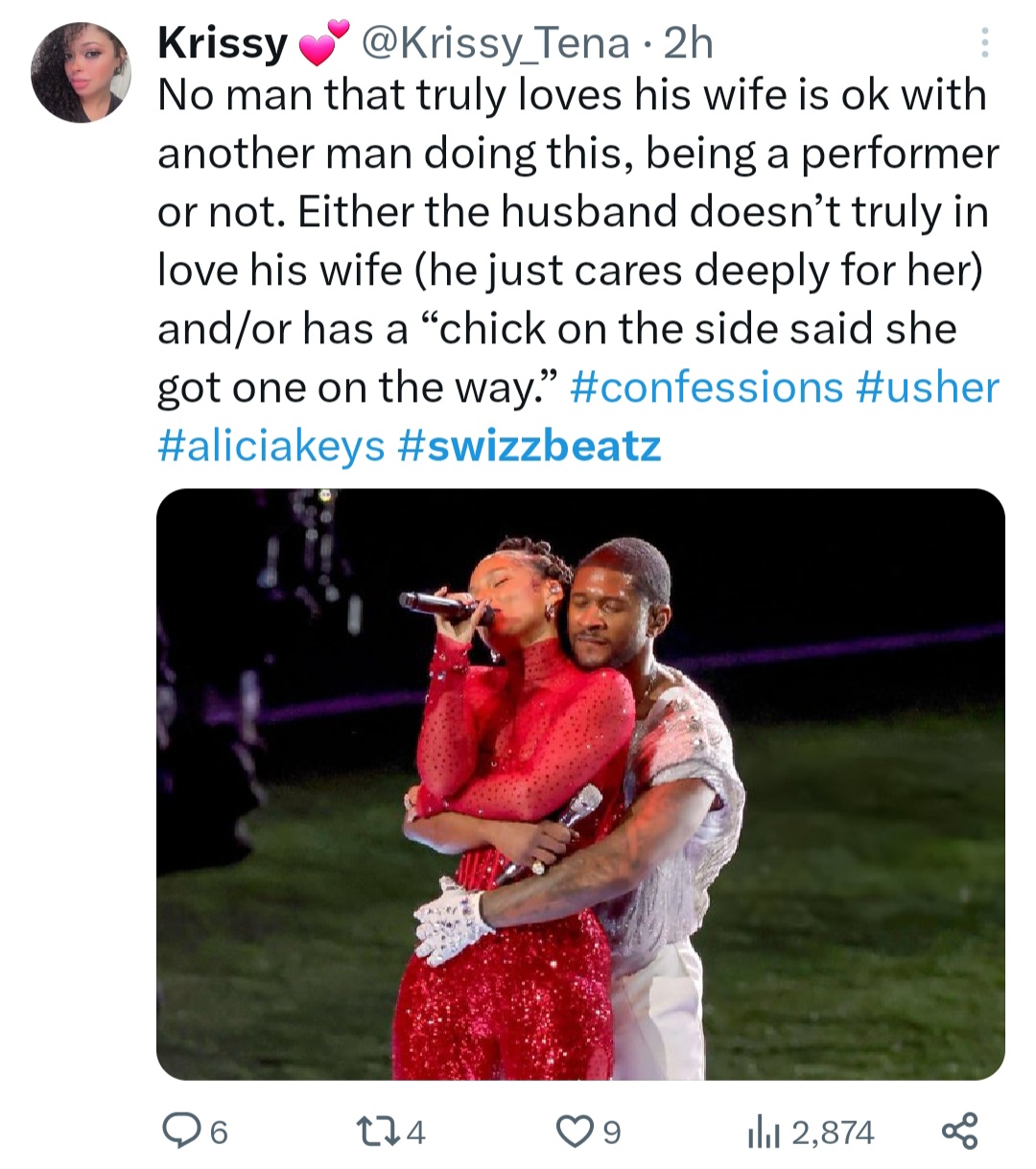 Swizz Beatz reacts to intimate performance between wife Alicia Keys and Usher at Superbowl