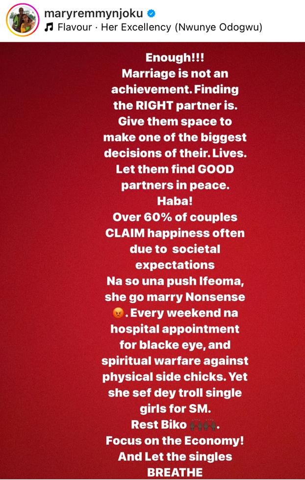 Marriage is not an achievement, finding the right partner is - Actress Mary Remmy Njoku