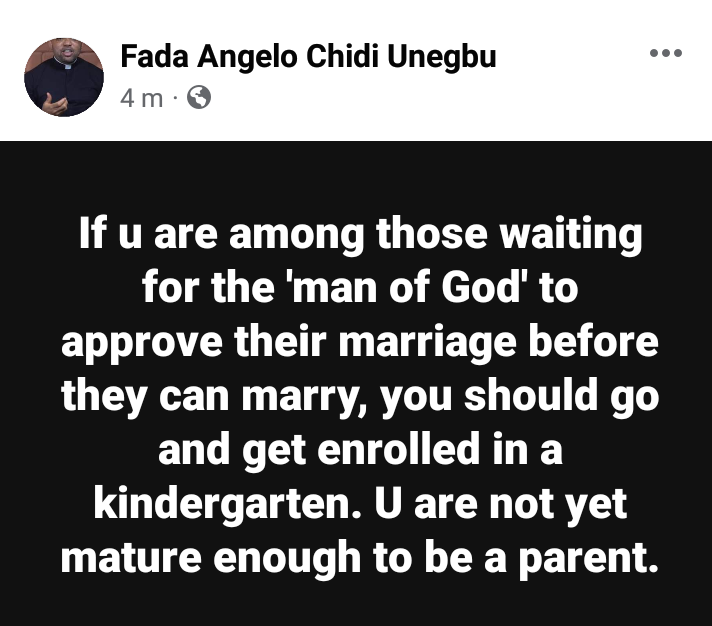 Nigerian Catholic priest advises people waiting for 