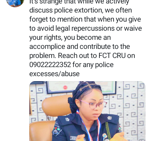 Police extortion: When you give bribes to avoid legal repercussions, you become an accomplice and contribute to the problem – FCT police spokesperson says