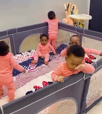 Trending video of a Nigerian mum and her set of quintuplets having their ‘annual general meeting’
