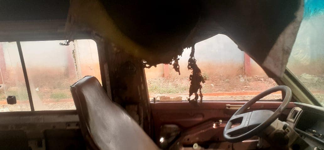 Commercial bus driver set traffic control officer on fire in Edo