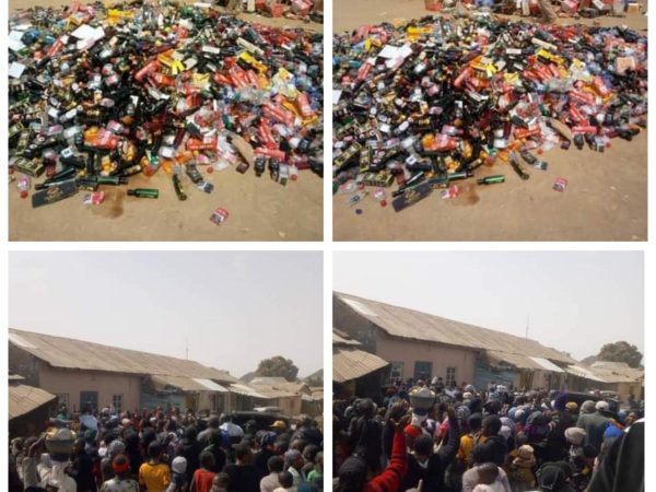 Angry Plateau women raid shops, seize and destroy alcoholic drinks making their husbands ‘useless’ (photos/video)