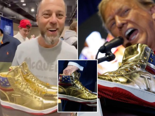 Russian CEO wins autographed golden Donald Trump sneakers after record breaking $9K bid (video)