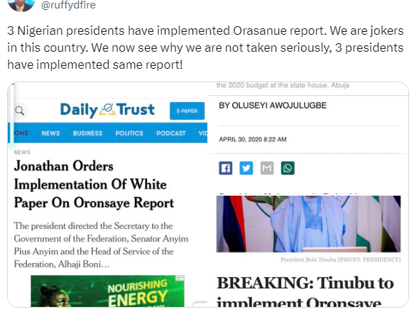 3 Nigerian presidents have implemented Oronaye report. We are jokers in this country – Arise TV’s Rufai Oseni