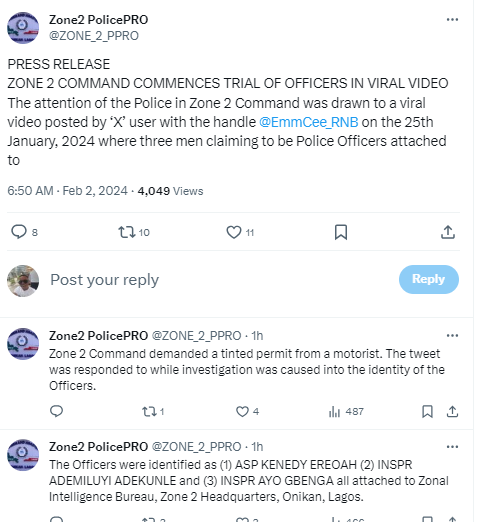 Tinted glass: Police officers who tried to force their way into Lagos-based OAP