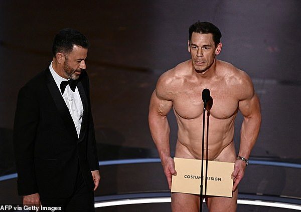 John Cena goes n@ked at the 2024 Oscars to present Best Costume award