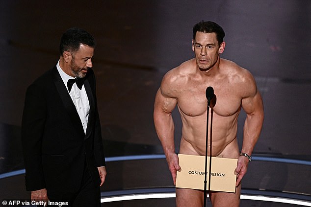 John Cena goes n@ked at the 2024 Oscars to present Best Costume award
