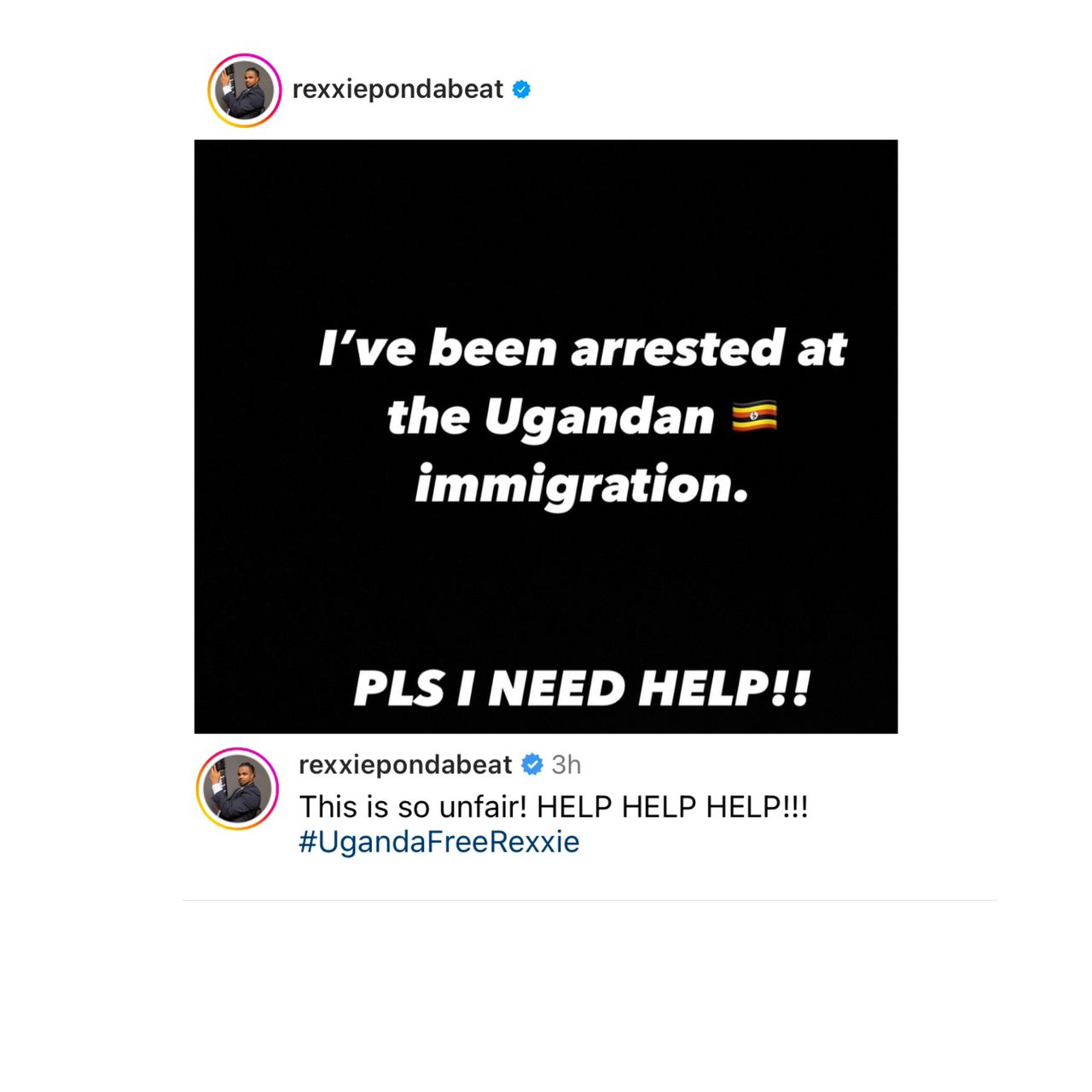 Help! I have been arrested at the Ugandan immigration - Music producer, Rexxie, cries out