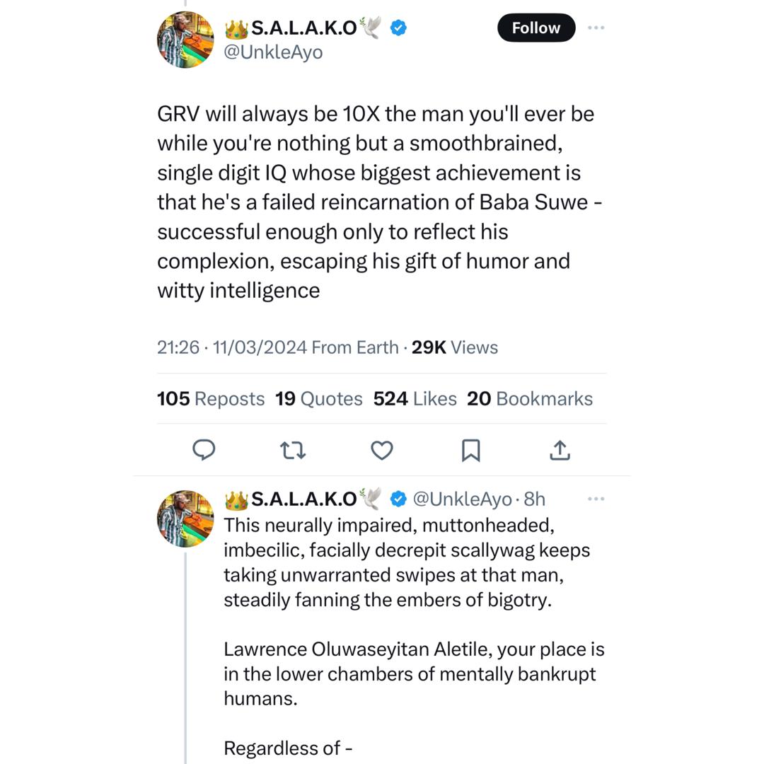 Update: SeyiLaw replies X user who dragged him over his comments about Labour party?s GRV