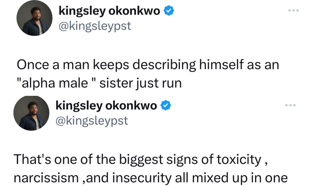 Once a man keeps describing himself as an ?alpha male? sister just run - Clergyman Kingsley Okonkwo
