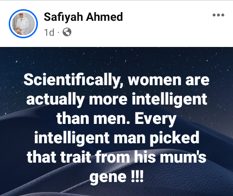 Scientifically, women are more intelligent than men – Nigerian lady claims