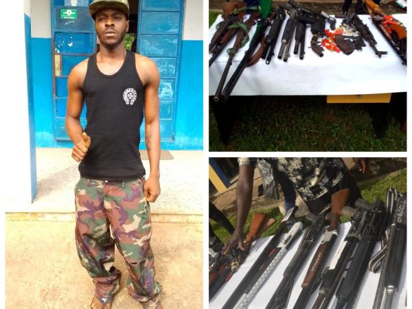 Edo police arrest 22-year-old man in military camouflage for possession of firearms