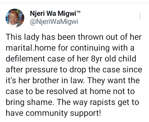 Woman thrown out of marital home for refusing to drop case against her brother-in-law who defiled her 8-year-old daughter