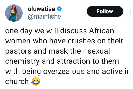African women mask their attraction to pastors by being overzealous and active in church – Nigerian lady says