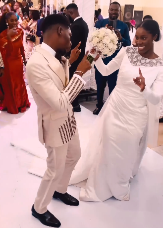 First photos and videos from the church wedding of gospel artiste, Moses Bliss, and his Ghanaian bride, Marie Wiseborn