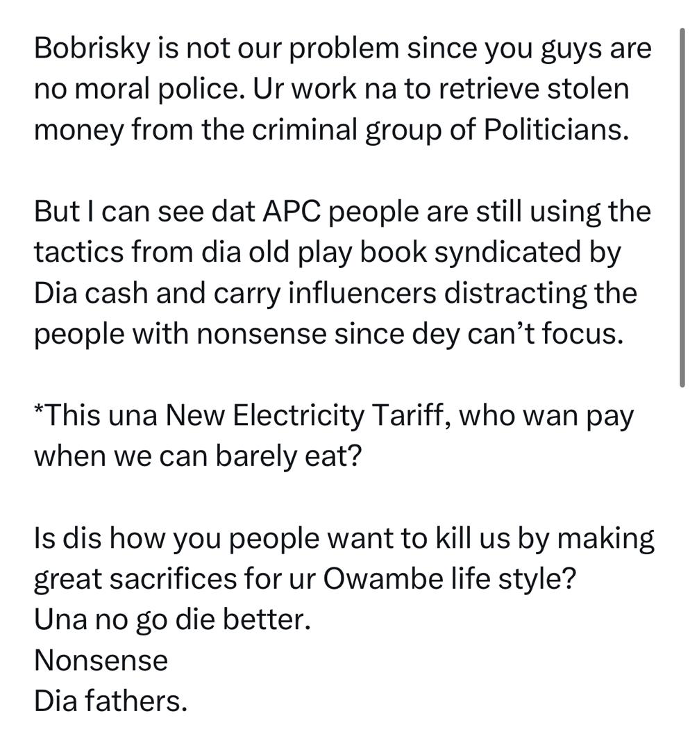 Go and find better work and leave Bobrisky alone. He is not our problem - Charley Boy tells EFCC