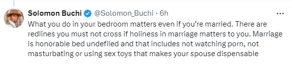A christian couple shouldn?t be watching porn to learn sex, that?s infidelity - Solomon Buchi