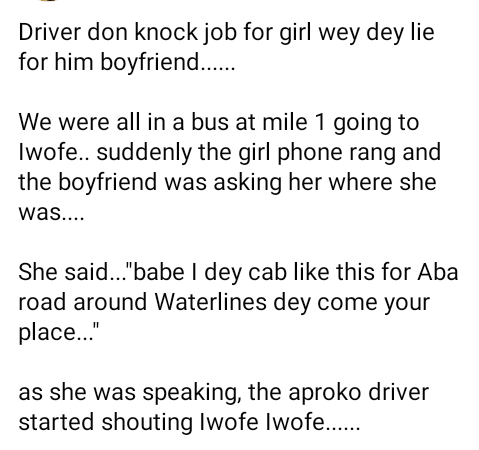 Nigerian journalist narrates what ‘aproko’ commercial bus driver did after a female passenger lied to her boyfriend about her location