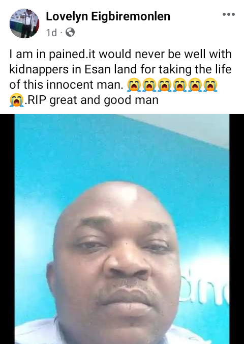 Kidnappers kill Edo bank manager after reportedly collecting N8m ransom