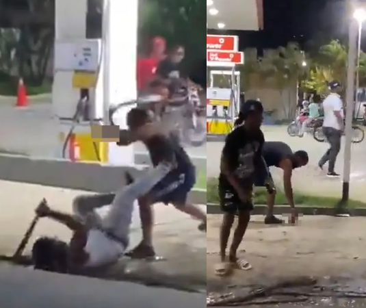 Man calmly picks his severed hand from the ground after machete fight that was caught on camera