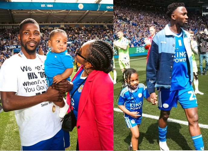 Wilfred Ndidi and Kelechi Iheanacho celebrate Leicester City’s Premier League return with their families (photos)