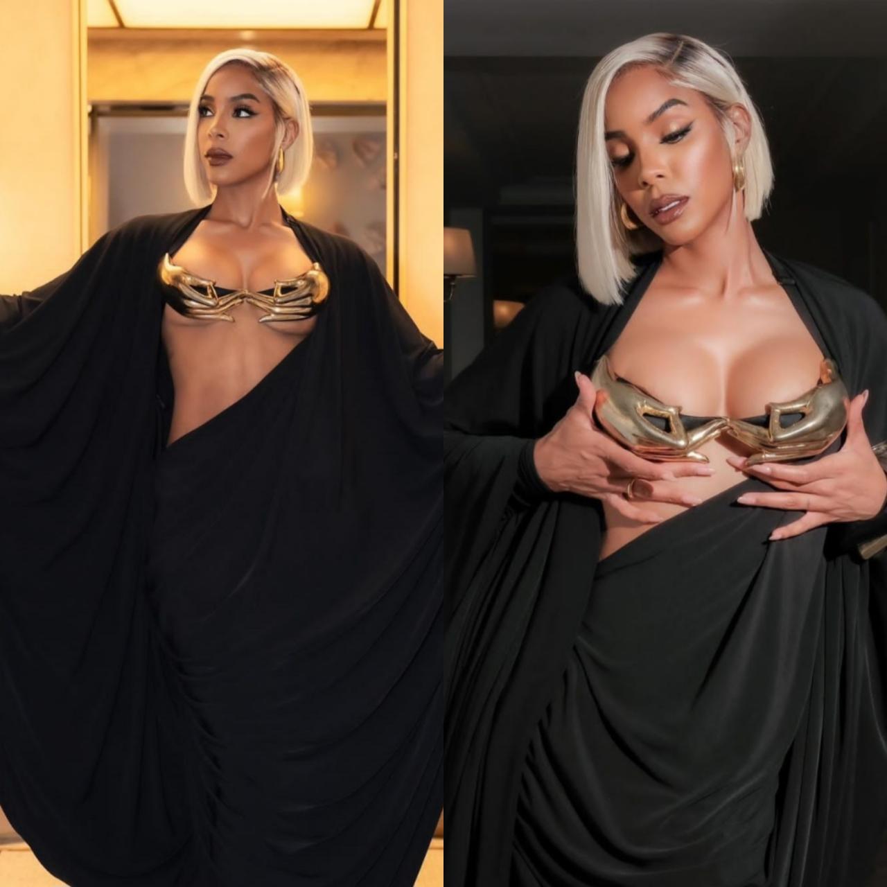 Kelly Rowland exposes cleavage and underboobs in revealing dress (photos)