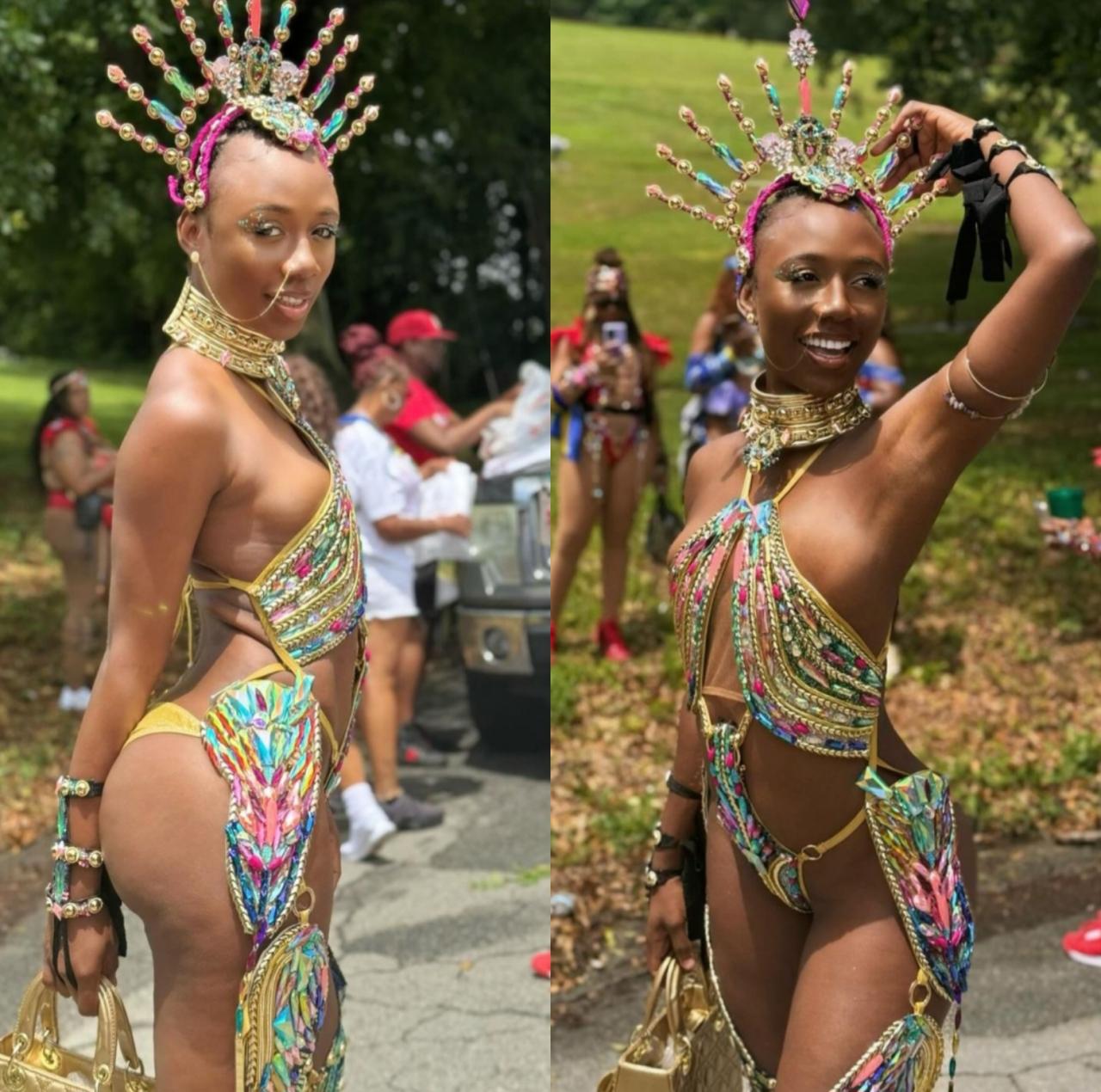 “Coconut head” Korra Obidi writes as she shares photos of herself in skimpy carnival costume