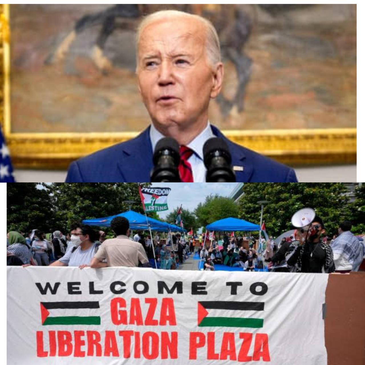 ‘America is not an authoritarian nation but order must prevail’ – US president Joe Biden finally reacts to anti-Gaza protesters shutting down American Universities (video)