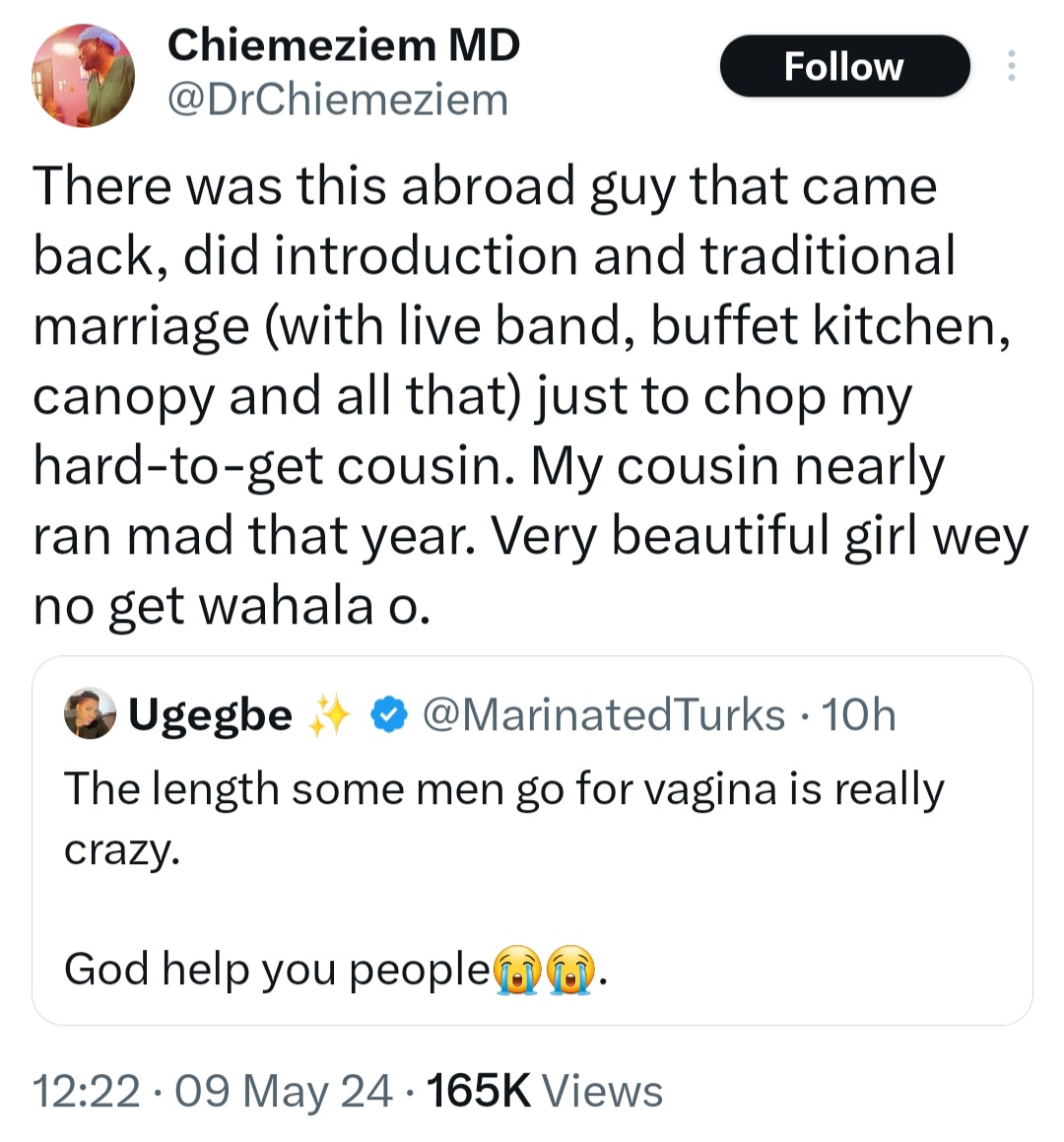 Doctor narrates how a man treated his cousin who kept refusing his advances
